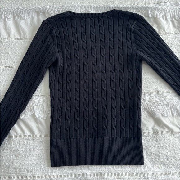 Gant Navy Cotton V-Neck Sweater - Picture 2 of 3
